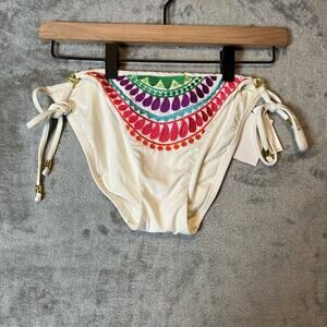 Trina Turk Kon Tiki Bikini Bottom Only in White‎ Size 6 Women's Swimwear